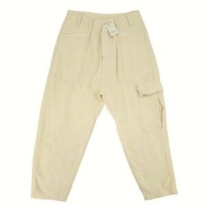 Free People Bay to Breakers Pants XS‎ NWT Sand Beige Utility Cargo Boho